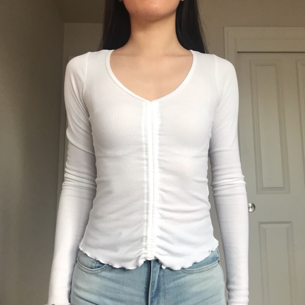 Hollister Ribbed Long Sleeve Top